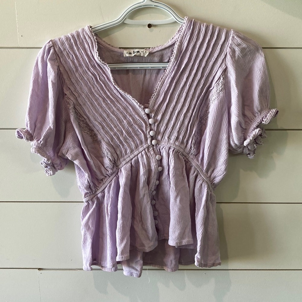 IN LOOM. Purple blouse.